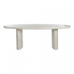 DINING TABLE LIME PLASTER OFFWHITE OVAL 220 